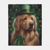 Golden Retriever Dog am St. Patrick's Day Fleecedecke (Vorderseite)