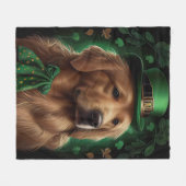 Golden Retriever Dog am St. Patrick's Day Fleecedecke (Vorderseite (Horizontal))