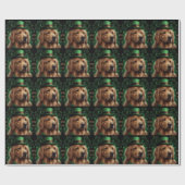 Golden Retriever Dog am St. Patrick's Day Geschenkpapier (Flach)