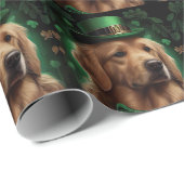 Golden Retriever Dog am St. Patrick's Day Geschenkpapier (Rolleneckpunkt)