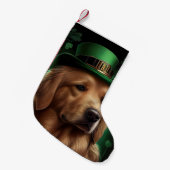 Golden Retriever Dog am St. Patrick's Day Kleiner Weihnachtsstrumpf (Vorderansicht (hängend))