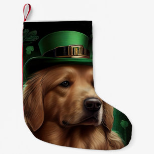 Golden Retriever Dog am St. Patrick's Day Kleiner Weihnachtsstrumpf