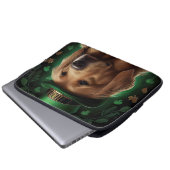 Golden Retriever Dog am St. Patrick's Day Laptopschutzhülle (Vorne Knopf)