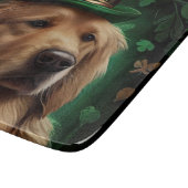 Golden Retriever Dog am St. Patrick's Day Schneidebrett (Ecke)