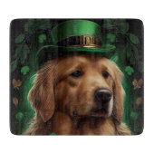 Golden Retriever Dog am St. Patrick's Day Schneidebrett (Vorderseite)