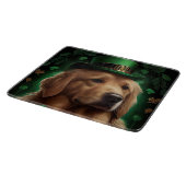 Golden Retriever Dog am St. Patrick's Day Schneidebrett (Ecke)