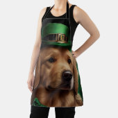 Golden Retriever Dog am St. Patrick's Day Schürze (InSitu)
