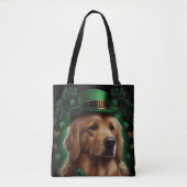 Golden Retriever Dog am St. Patrick's Day Tasche (Vorderseite)