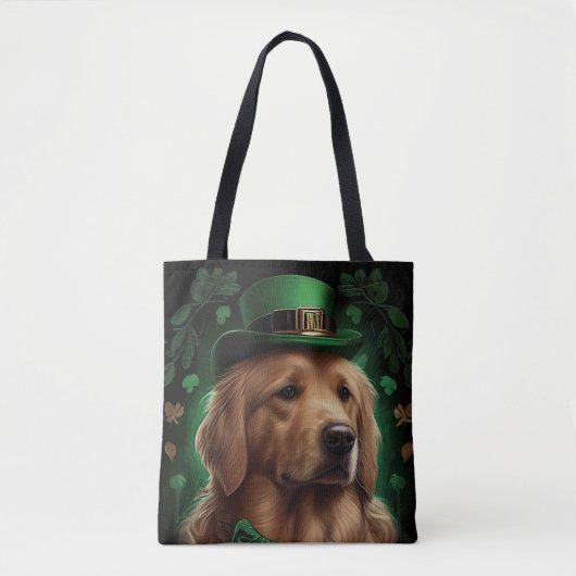 Golden Retriever Dog am St. Patrick's Day Tasche (Vorderseite)