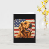 Golden Retriever Dog America Flag Shirt Independen Karte (Gelbe Blume)