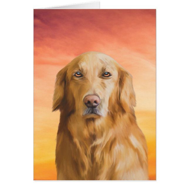 Golden Retriever Dog Aquarell Art Ölgemälde (Vorne)