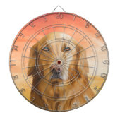 Golden Retriever Dog Aquarell Art Ölgemälde Dartscheibe (vorne)