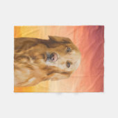 Golden Retriever Dog Aquarell Art Ölgemälde Fleecedecke (Vorderseite (Horizontal))