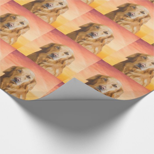 Golden Retriever Dog Aquarell Art Ölgemälde Geschenkpapier (Ecke)