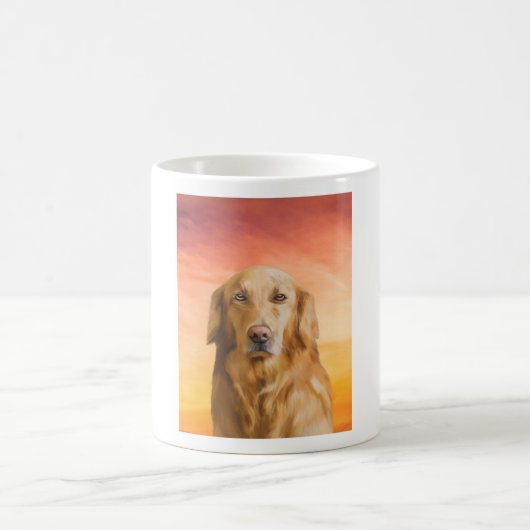Golden Retriever Dog Aquarell Art Ölgemälde Kaffeetasse (Mittel)