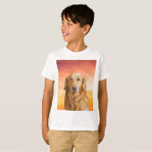 Golden Retriever Dog Aquarell Art Ölgemälde T-Shirt (Vorne ganz)
