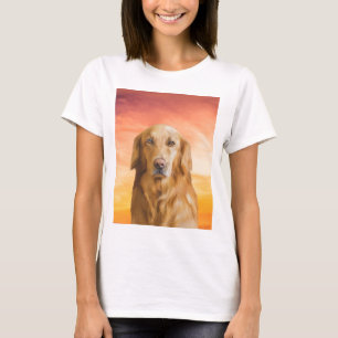 Golden Retriever Dog Aquarell Art Ölgemälde T-Shirt