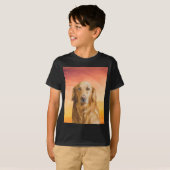 Golden Retriever Dog Aquarell Art Ölgemälde T-Shirt (Vorne ganz)
