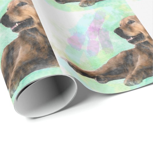 Golden Retriever Dog Aquarellmalerei Geschenkpapier (Rolleneckpunkt)