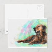 Golden Retriever Dog Aquarellmalerei Postkarte (Vorne/Hinten)