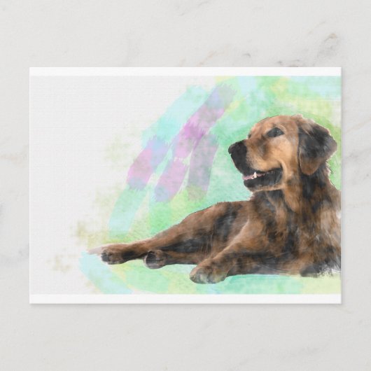 Golden Retriever Dog Aquarellmalerei Postkarte (Vorderseite)