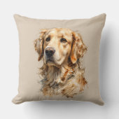 Golden Retriever Dog Art Cushion  Kissen (Vorderseite)