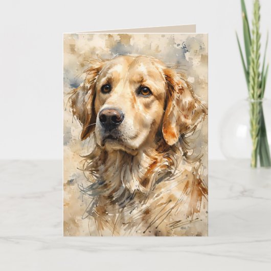 Golden Retriever Dog Art Design Card Karte (Vorderseite)