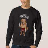 Golden Retriever Dog As Muay Thai Kick Boxing Cham Sweatshirt (Vorderseite)