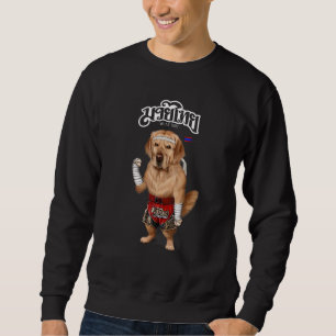 Golden Retriever Dog As Muay Thai Kick Boxing Cham Sweatshirt