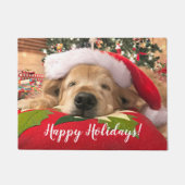 Golden Retriever Dog Asleep Under Tree Fußmatte (Vorderseite)