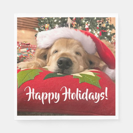 Golden Retriever Dog Asleep Under Tree Serviette (Vorderseite)
