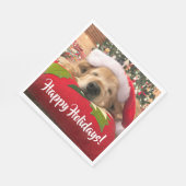 Golden Retriever Dog Asleep Under Tree Serviette (Ecke)