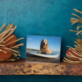 Golden Retriever Dog auf einem Paddelbrett Fotoplatte (Seite)