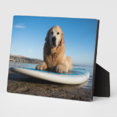 Golden Retriever Dog auf einem Paddelbrett Fotoplatte (Seite)