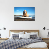 Golden Retriever Dog auf einem Paddelbrett Leinwanddruck (Insitu (Schlafzimmer))