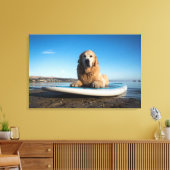 Golden Retriever Dog auf einem Paddelbrett Leinwanddruck (Insitu (Wohnzimmer))