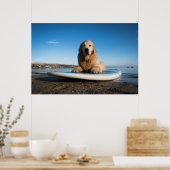 Golden Retriever Dog auf einem Paddelbrett Poster (Küche)