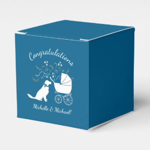 Golden Retriever Dog Baby Dusche Blue Boy Geschenkschachtel