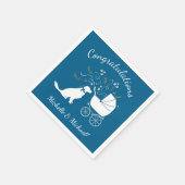 Golden Retriever Dog Baby Dusche Blue Boy Serviette (Ecke)