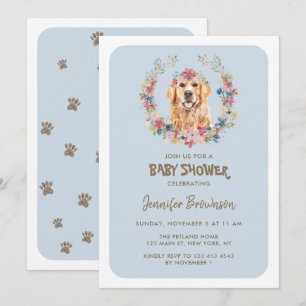 Golden Retriever Dog Baby Dusche Einladung