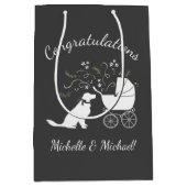 Golden Retriever Dog Baby Dusche Mittlere Geschenktüte (Vorderseite)