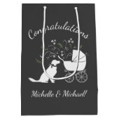 Golden Retriever Dog Baby Dusche Mittlere Geschenktüte (Rückseite)