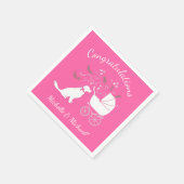 Golden Retriever Dog Baby Dusche Pink Girl Serviette (Ecke)