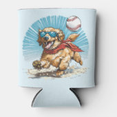 Golden Retriever Dog Baseball spielen Dosenkühler (Vorderseite)