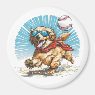 Golden Retriever Dog Baseball spielen Magnet
