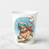 Golden Retriever Dog Baseball spielen Pappbecher (Rückseite)
