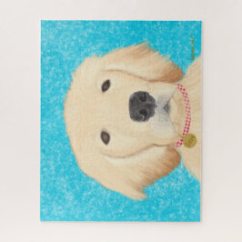Golden Retriever Dog Blue Water Puzzle
