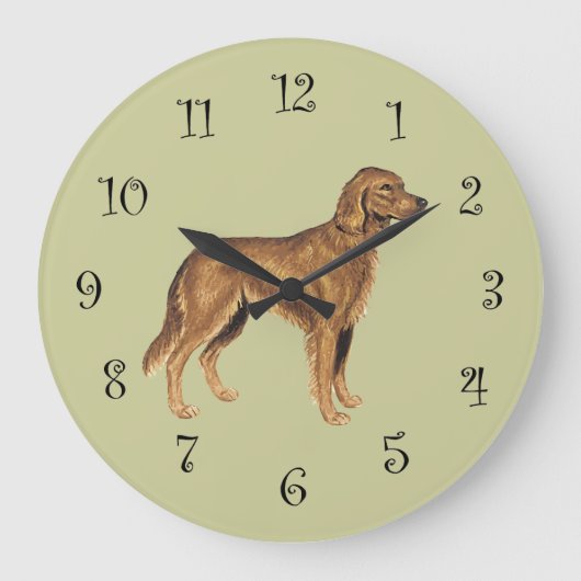 Golden Retriever Dog Breed Wall Clocks Große Wanduhr (Vorderseite)