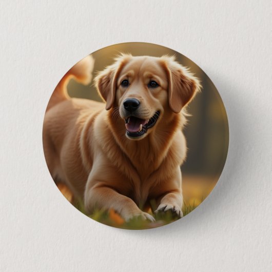 Golden Retriever Dog Button (Vorderseite)