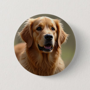 Golden Retriever Dog Button